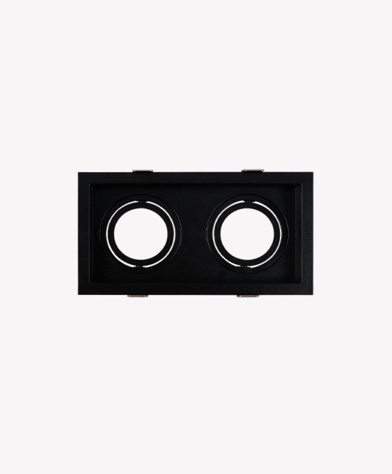 Spot Embutido Duplo Recuado Opus LED 2L AR70 Preto 245x130x31mm OPS 82451