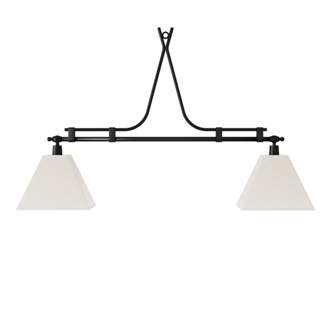 Pendente Foco Metallo Arezzo Cúpula Tecido 2L E27 1200x195x750mm PE 515/1
