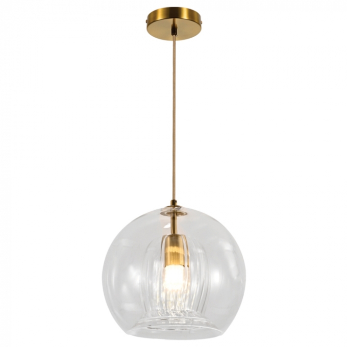 Pendente Sindora 1L E27 Metal Bronze e Vidro Transparente Ø150mm DCD04058