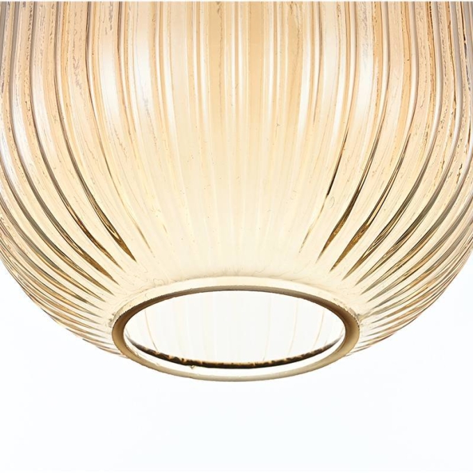 Pendente Nordecor Canne Vis 1L E27 Ouro Champagne 320x200mm 2914