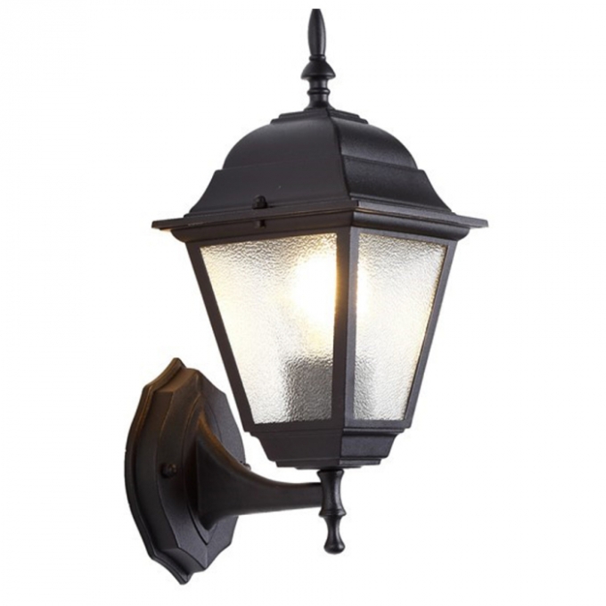 Arandela Biancoluce  Clássica de Parede Nancy Alumínio e Vidro Fosco Preto 1L E27 200x150x340mm AC203P