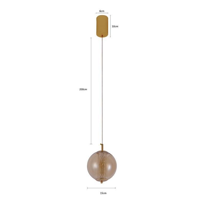 Pendente Nordecor Janni 10 watts 3000K Dourado Fosco Ø150mm 2885