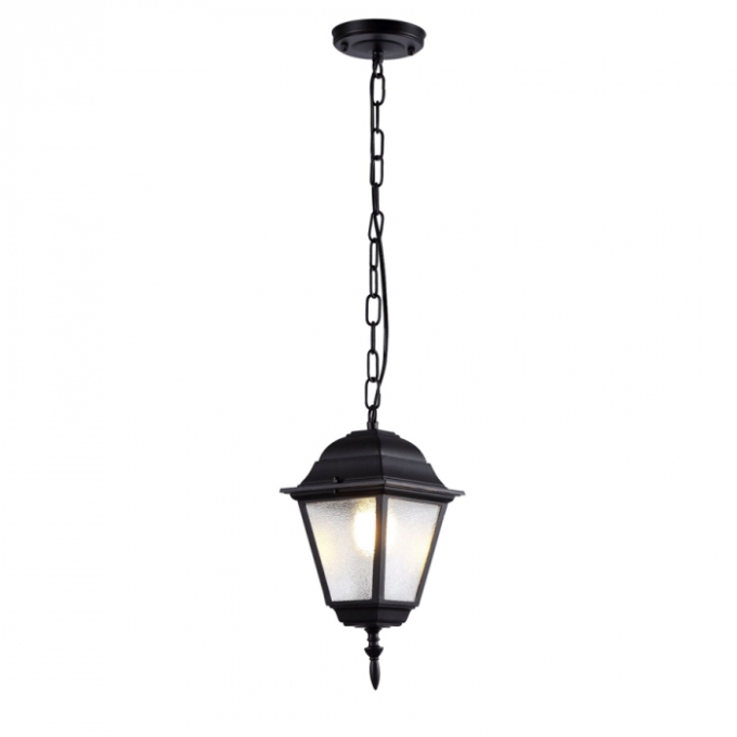 Pendente Biancoluce Clássico de Teto Nancy Alumínio Injetado e Vidro Fosco Preto 1L E27 Ø150x300mm AC203T