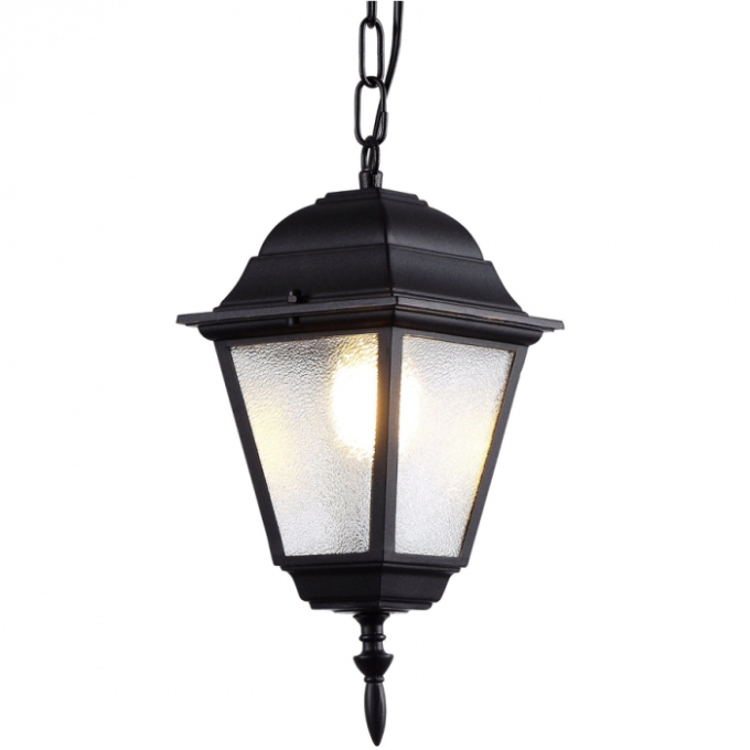 Pendente Biancoluce Clássico de Teto Nancy Alumínio Injetado e Vidro Fosco Preto 1L E27 Ø150x300mm AC203T
