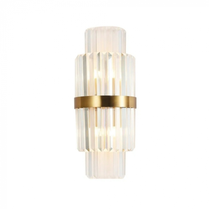 Arandela Sindora Metal Bronze e Cristal Transparente 2L E14 550x230x110mm DCB00236