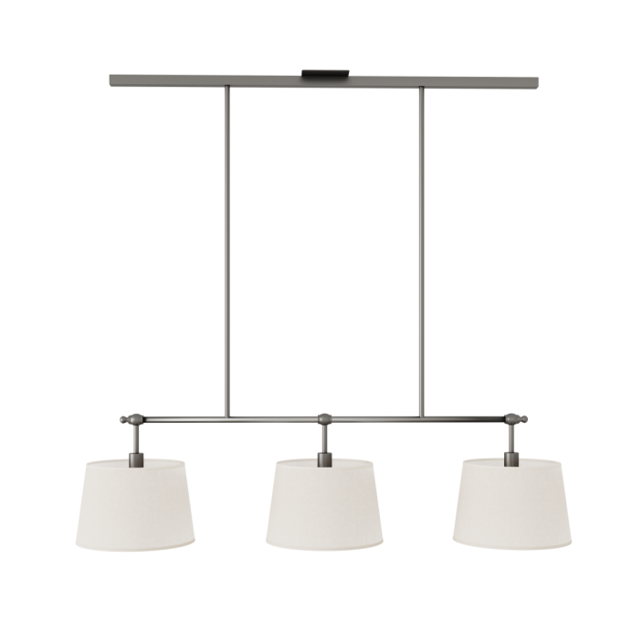 Pendente Foco Metallo Siena 3L E27 Cúpula Tecido 1270x300x950mm PE 514