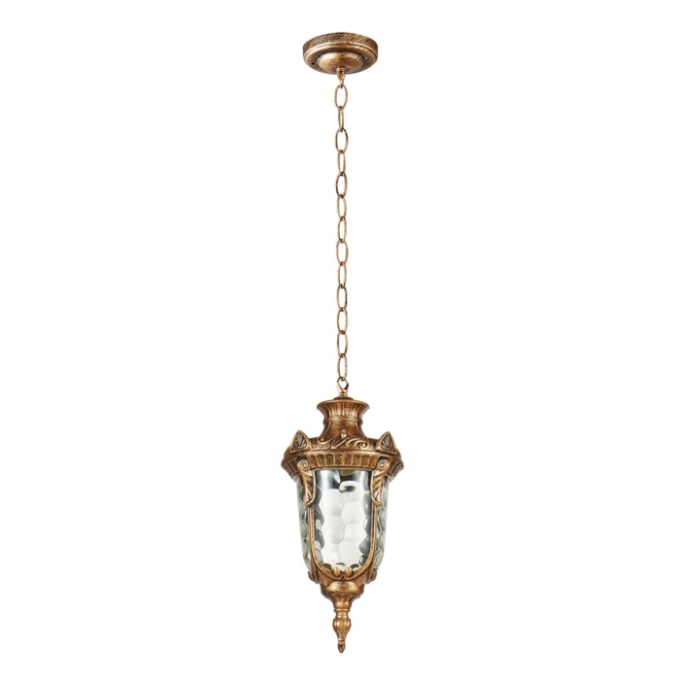 Pendente Biancoluce Modelo Cannes Alumínio Injetado e Vidro Fosco Ouro Velho 1L E27 Ø160x370mm AC243T-P