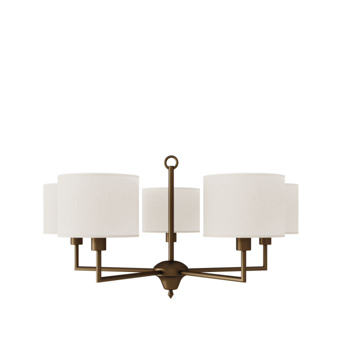 Lustre Foco Metallo Vicenza Cúpulas Tecido 5L E27 Ø800x420mm LU 423