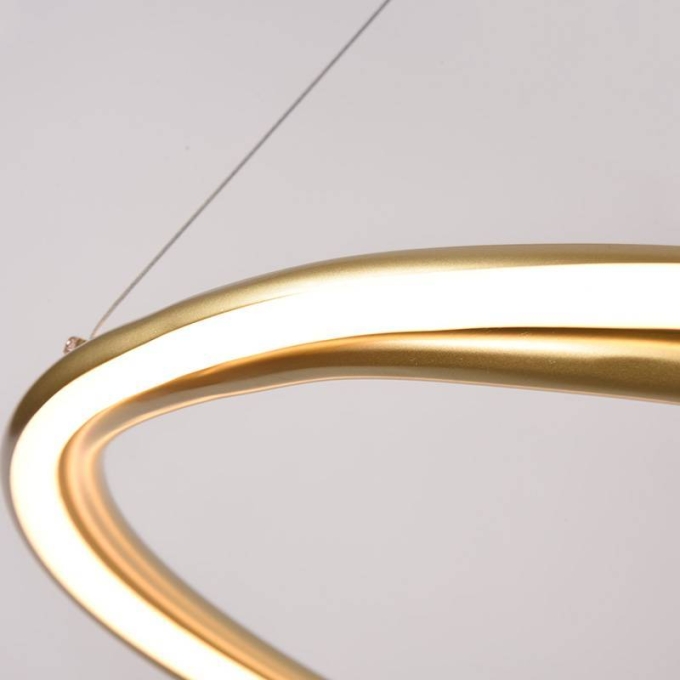 Pendente Nordecor Euni 75 watts 3000K Dourado Fosco Ø800mm 2872