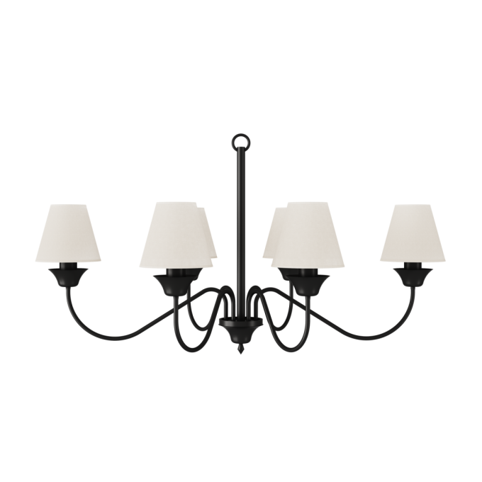 Lustre Foco Metallo Horizontal Cúpulas Tecido 6L E27 970x700x600mm LU 405/6