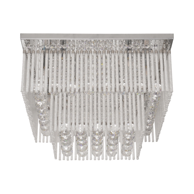 Plafon DNA Lustre Xangai Cristais Transparentes 2 Andares 14L G9 800x800x300mm 