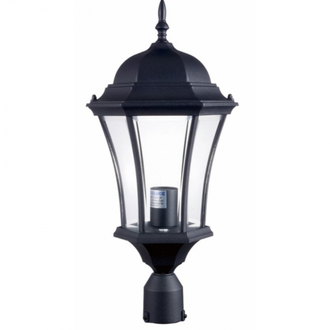 Cabeça de Poste Biancoluce  Lyon Alumínio Injetado e Vidro Transp 1L E27 Ø235x500mm AC211C-M