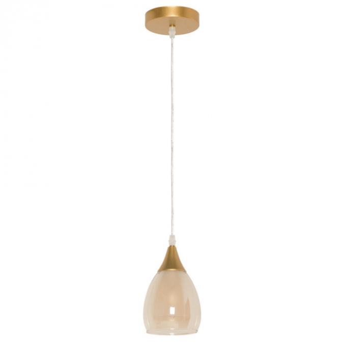 Pendente Biancoluce Avulso Tulip Dourado Metal e Vidro 1L E14 Ø120mm PB012/1 DO  