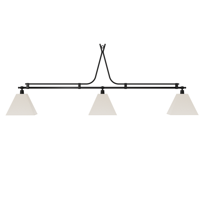 Pendente Foco Metallo Arezzo Cúpula Tecido 3L E27 2000x195x750mm PE 515/3
