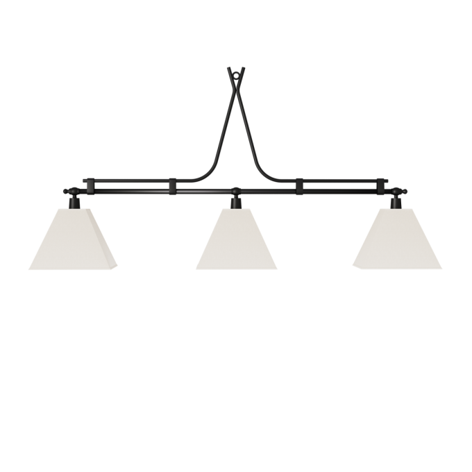 Pendente Foco Metallo Arezzo Cúpula Tecido 3L E27 1500x195x750mm PE 515/2