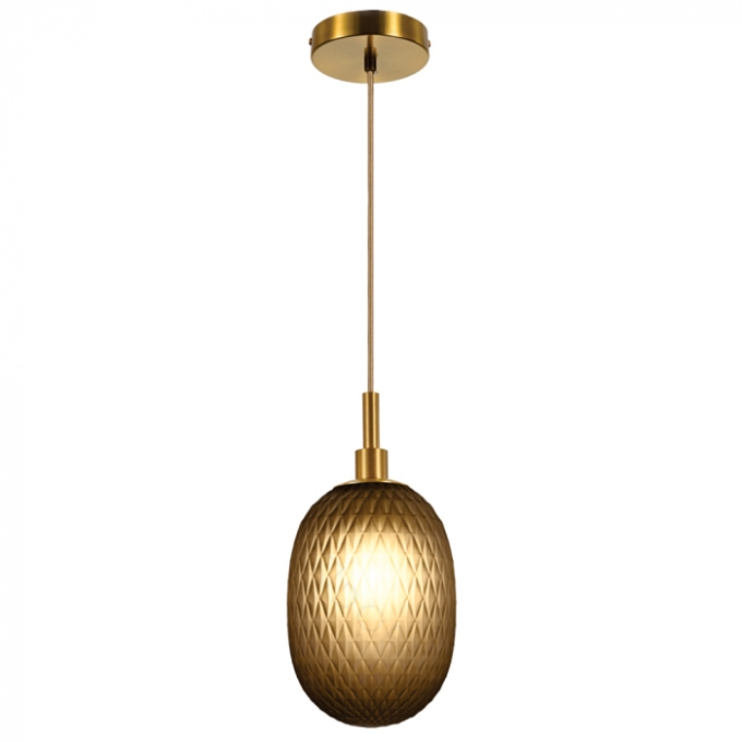 Pendente Sindora 1L E14 Metal Bronze e Vidro Fumê 150x300mm DCD04094