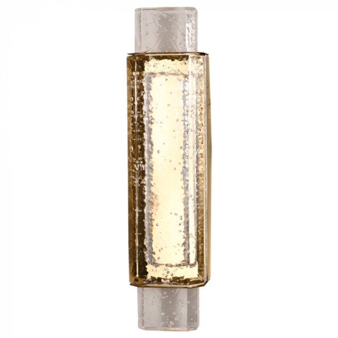 Arandela Sindora Metal Dourado e Cristal Transparente 6 watts 3000K 100x420mm DCB04081