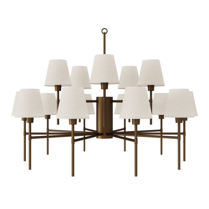 Lustre Foco Metallo Amalfi Cúpulas Tecido 15L E27 Ø1150x820mm LU 419/15