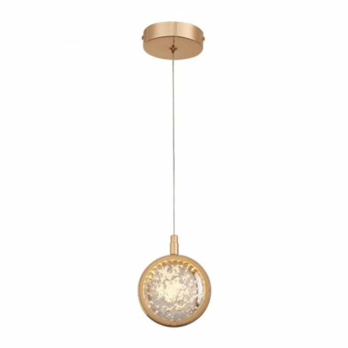 Pendente Sindora Metal Dourado e Cristal 6 watts 3000K Ø120mm QD05108