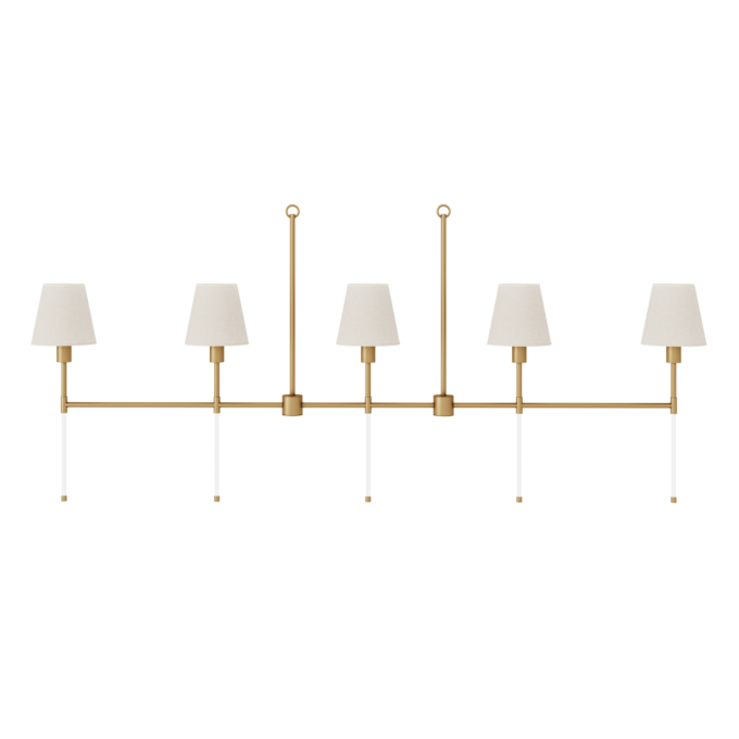 Pendente Foco Metallo Volterra Cúpula de Tecido 5L E27 1660x160x742mm PE 517