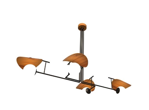 Pendente Fox Lustres Madeira Tune 4L E27 1100x1700x900mm 1305