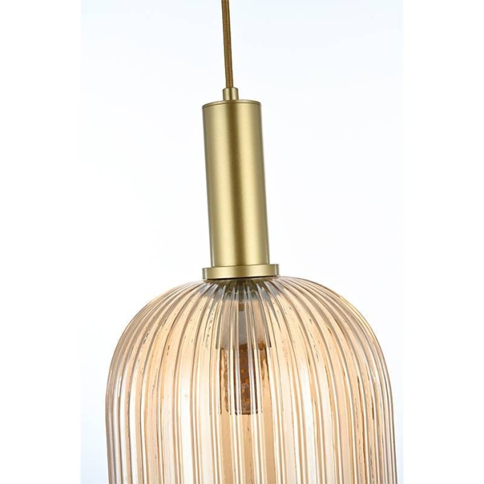 Pendente Nordecor Canne Vis 1L E27 Ouro Champagne 320x200mm 2914