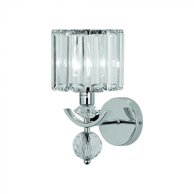 Arandela Sindora Metal Cromado e Cristal Transparente 1L E14 150x200mm DCB02902