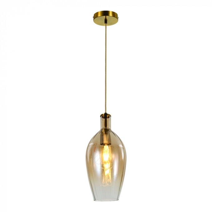 Pendente Sindora 15 watts Metal Bronze e Vidro Fumê 180x360mm DCD04095