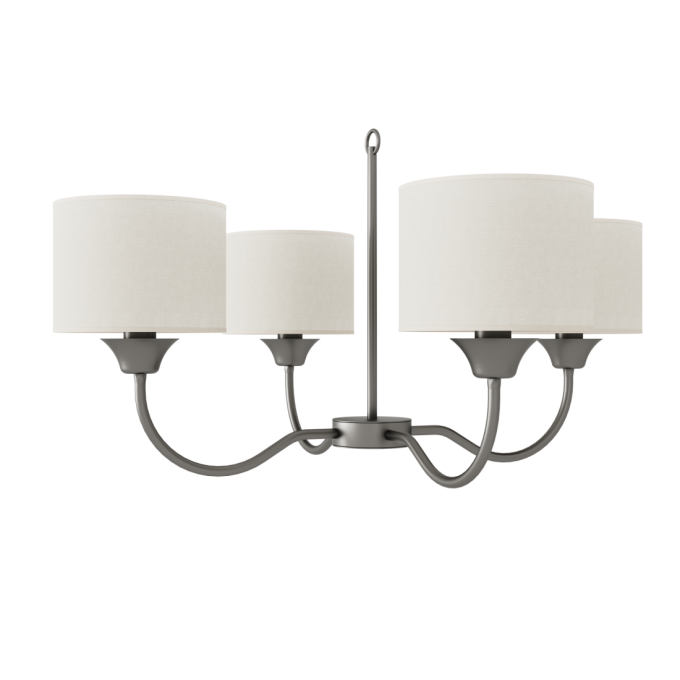 Lustre Foco Metallo Alba Cúpulas Tecido 4L E27 Ø800x528mm LU 449