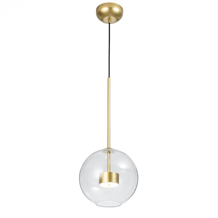 Arandela Flavo Vetri Metal Dourado Fosco Vidro Transparente 6 watts 3000K Ø250X240mm FP1115DF
