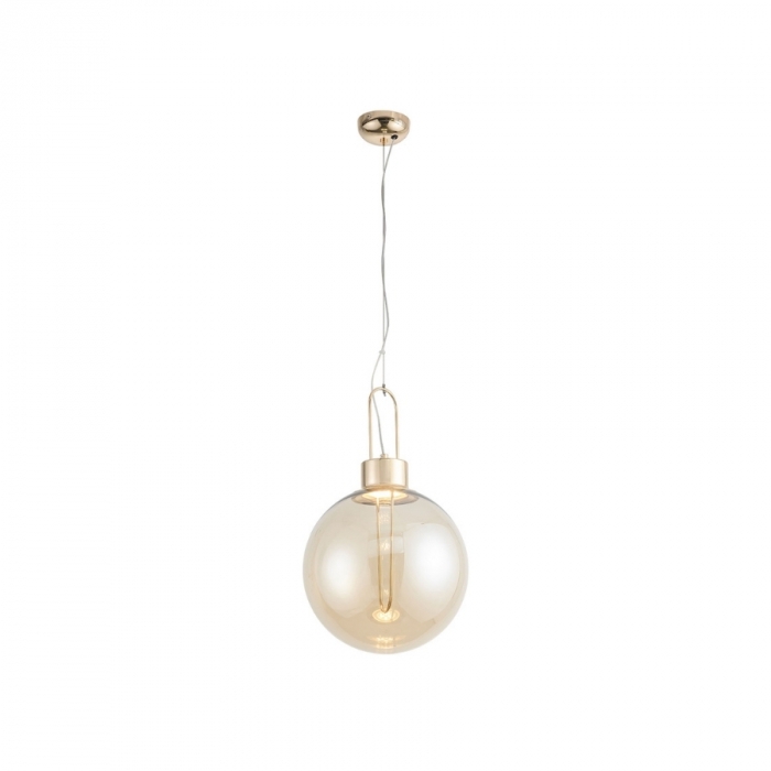 Pendente Flavo Vetri Metal Dourado Brilho Vidro Âmbar 5 watts 3000K Ø300X480mm FP1260DB