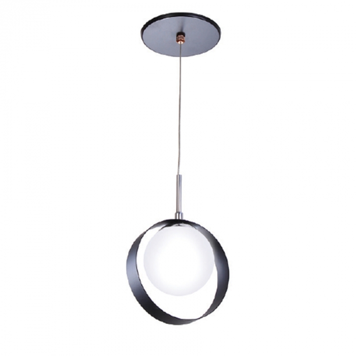 Pendente Old Artisan 1L G9 Preto e Globo Leitoso 230X100X100mm PD-5515