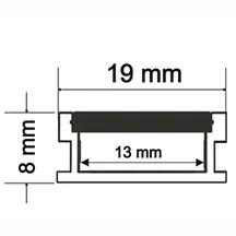 Perfil Embutir Alpertone Solo 19x8mm (Barra 3 metros) 908A3L / 908B3L / 908P3L
