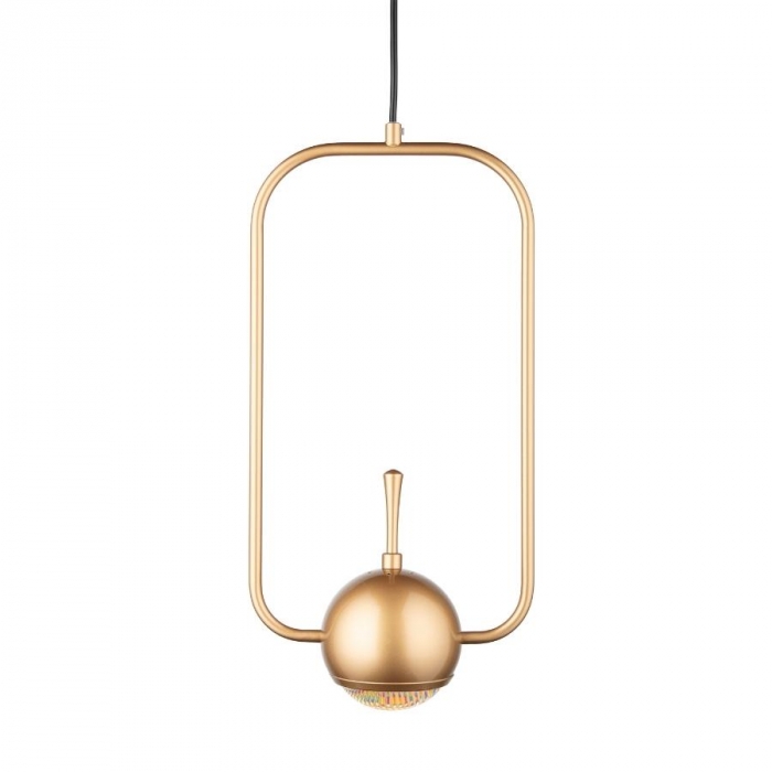 Pendente Flavo Anelli Metal Dourado Brilho e Difusor em Vidro 5 watts 3000K 400X200X100mm FP1140DB