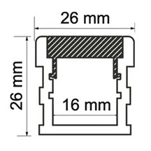Perfil Embutir Alpertone Terra 26x24mm (Barra 2 metros) 205A2T / 205B2T / 205P2T