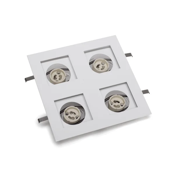Embutido Eisen Recuado Direcional Quádruplo Mini Dicróica Alumínio 140x140mm EM704