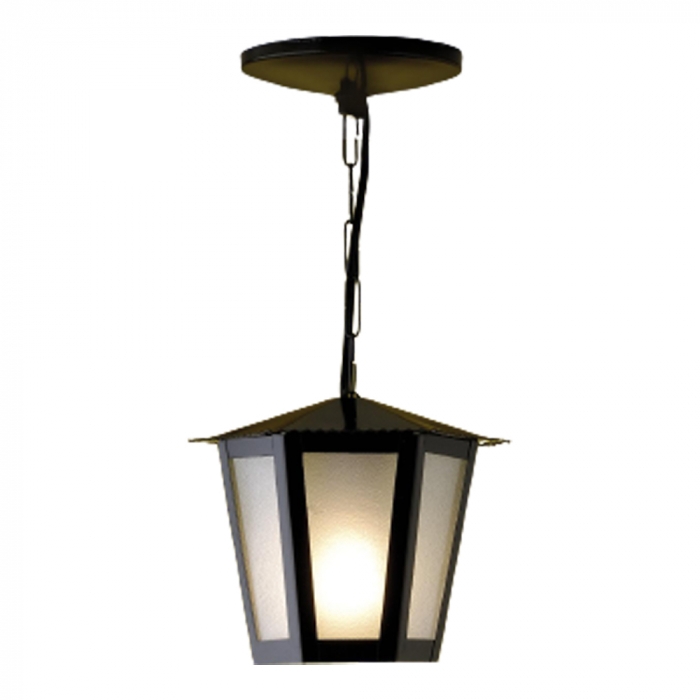 Pendente Ideal Colonial Aço Fosfatizado e Vidro Transparente 1L E27 340X190X190mm L-1-C VT