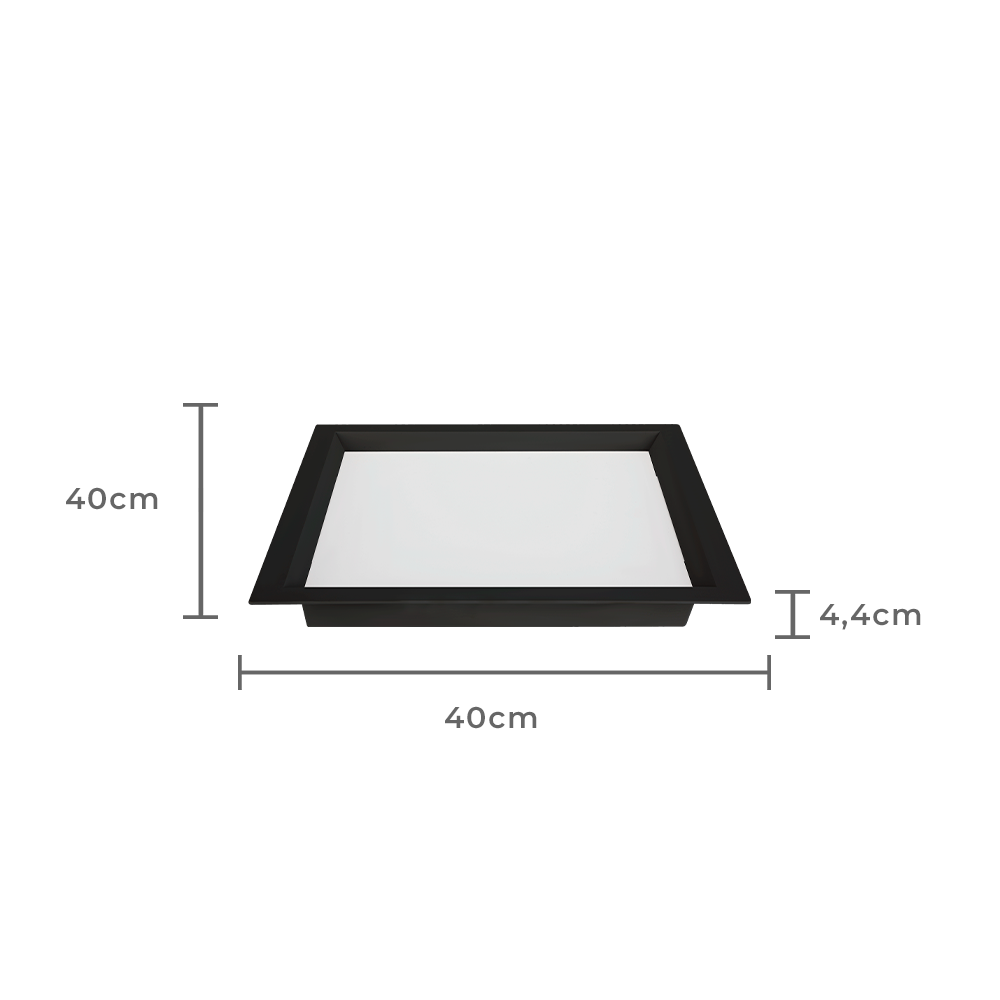 Painel Embutido Quadrado Nordecor Kais 36 watts 3000K Preto Bivolt 400x400mm 4264