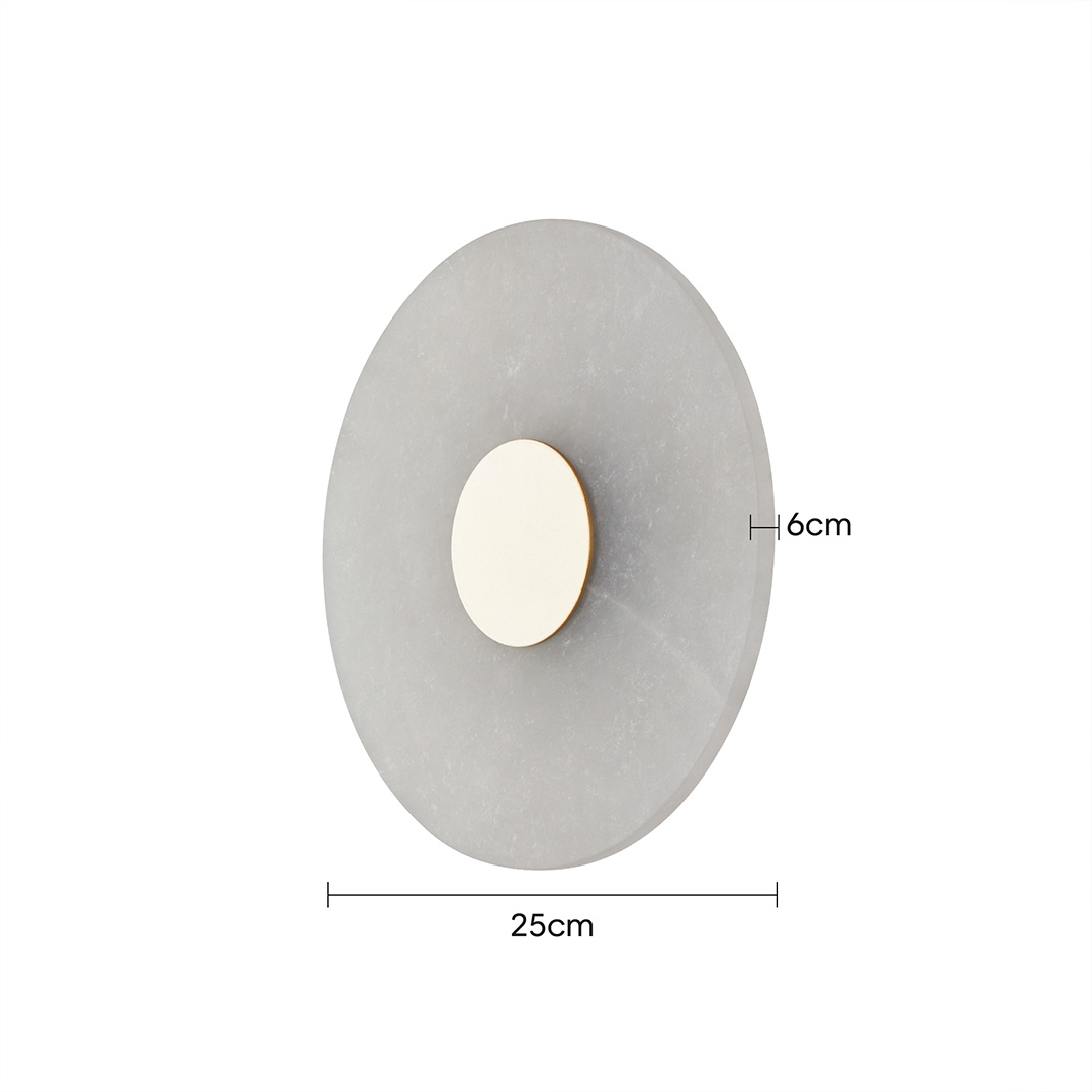 Arandela Nordecor Jony 5 watts 3000K Ouro Champagne e Mármore IP20 Bivolt Ø250x60mm 2924