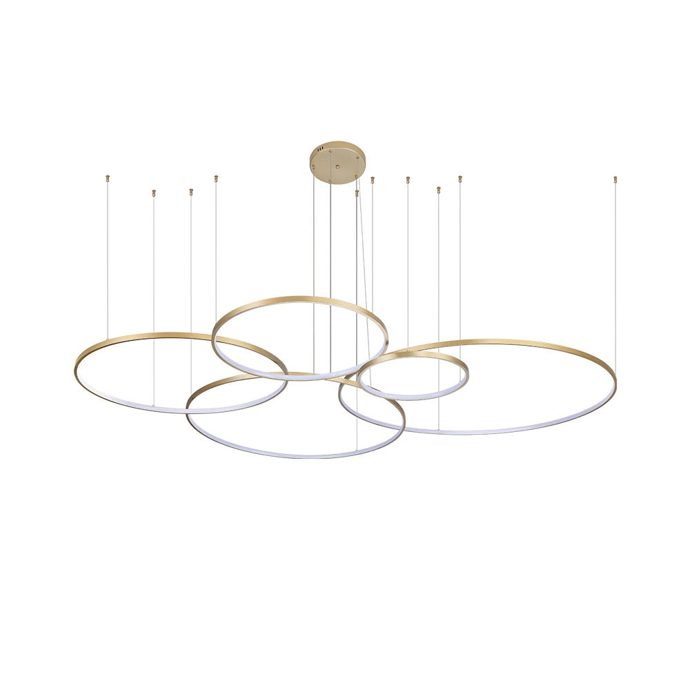 Pendente Nordecor Daire 189 watts 3000K Dourado Ø400/600/800/1000/1200mm 2527