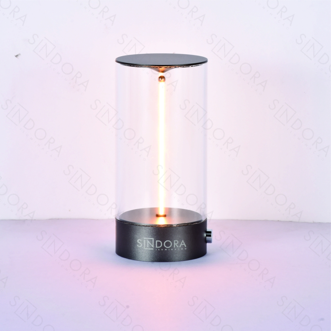 Abajur Sindora Preto USB Bateria Recarregável 3 watts 3000K Bivolt Ø85x140mm DCY02521