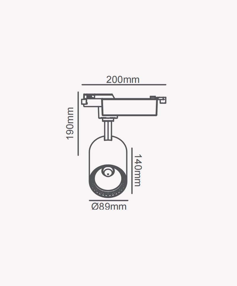 Spot para Trilho Opus LED 30 watts 3000K 24° Preto Bivolt Ø89x140mm OPS 36854