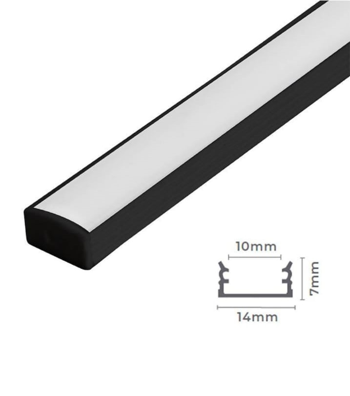 Perfil Sobrepor Nordecor 14x7mm Barra de 3 metros Preto 4204