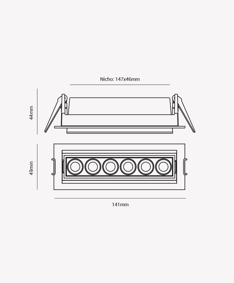 Spot Embutir Opus LED Soul Direcionavel 10 watts 2700K IRC90 24° IP20 142x50x45mm Branco OPS 84998