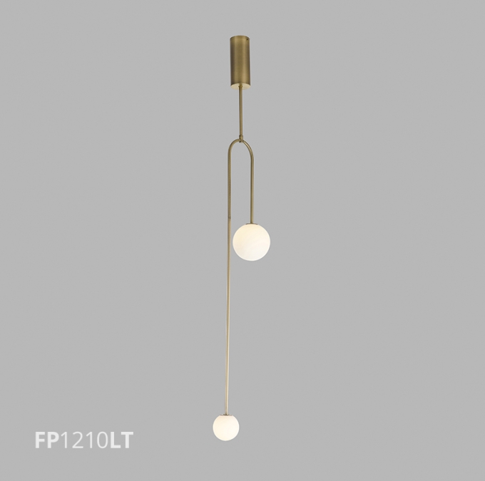 Pendente Flavo Verticalli Metal Dourado Fosco Vidro Leitoso 2L G9 1600X250X100mm FP1210DF