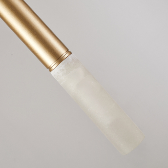 Pendente Nordecor Zana 3 watts 3000K Ouro Champagne e Mármore IP20 Bivolt Ø40x300mm 2921