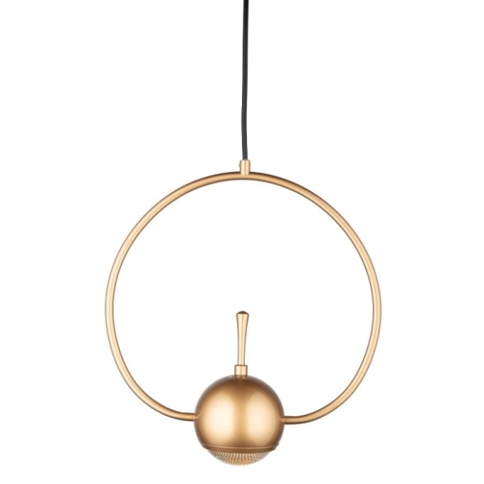 Pendente Flavo Anelli Metal Dourado Brilho e Difusor em Vidro 5 watts 3000K 400X300X100mm FP1150DB