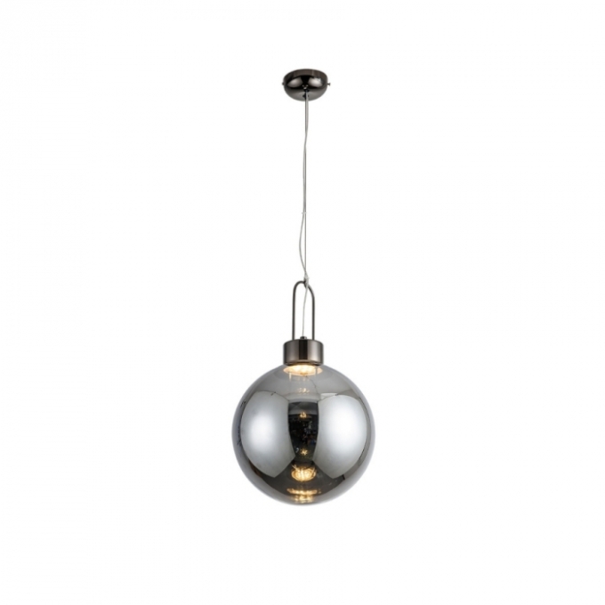 Pendente Flavo Vetri Metal Preto Perolizado Vidro Fumê 5 watts 3000K Ø400X590mm FP1270PP