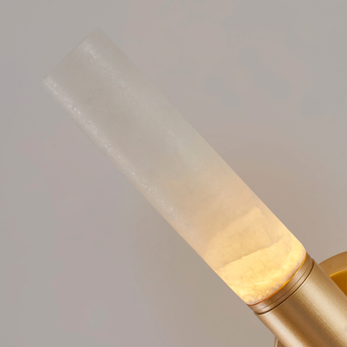 Arandela Nordecor Zana 3 watts 3000K Ouro Champagne e Mármore IP20 Bivolt 300x120x40mm 2920