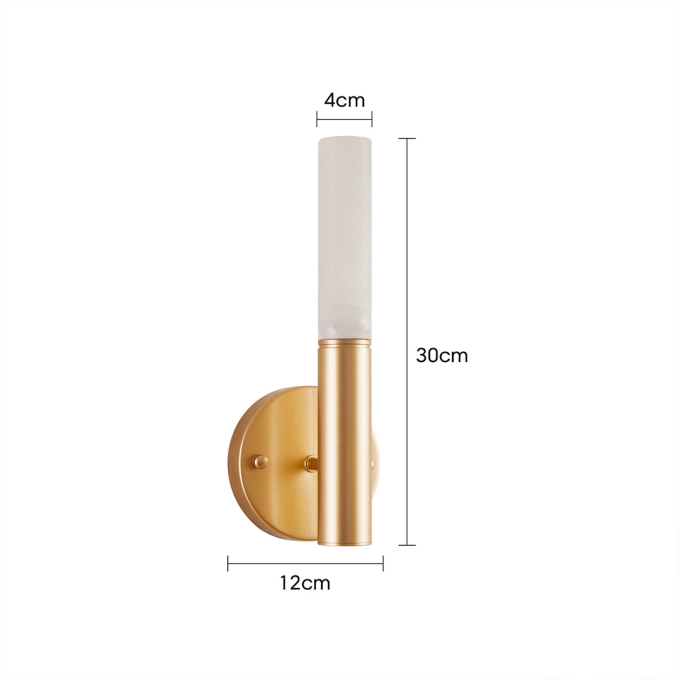 Arandela Nordecor Zana 3 watts 3000K Ouro Champagne e Mármore IP20 Bivolt 300x120x40mm 2920